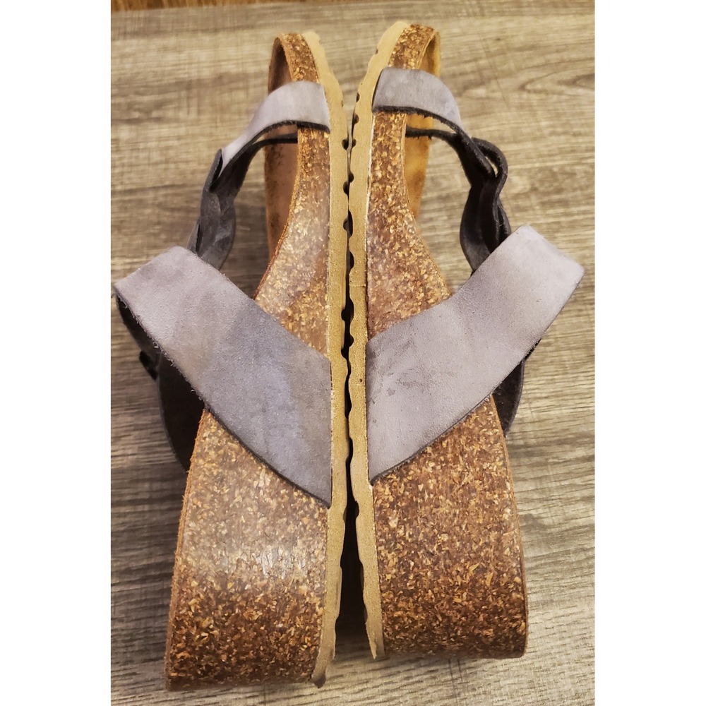 Mila Paoli Braided Cork Wedge Sandals Women's Size‎ 7 Blue - Picture 5 of 12